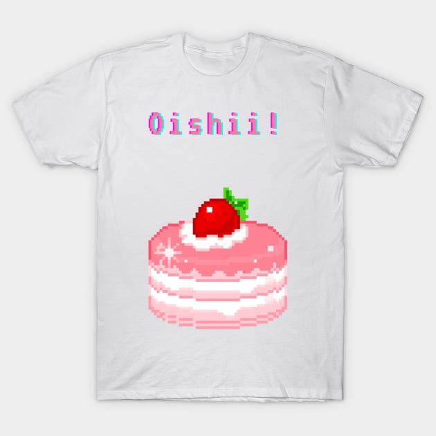 Kawaii Pixel Oishii Dream Dessert ( strawberry pancakee) T-Shirt by OMC Designs